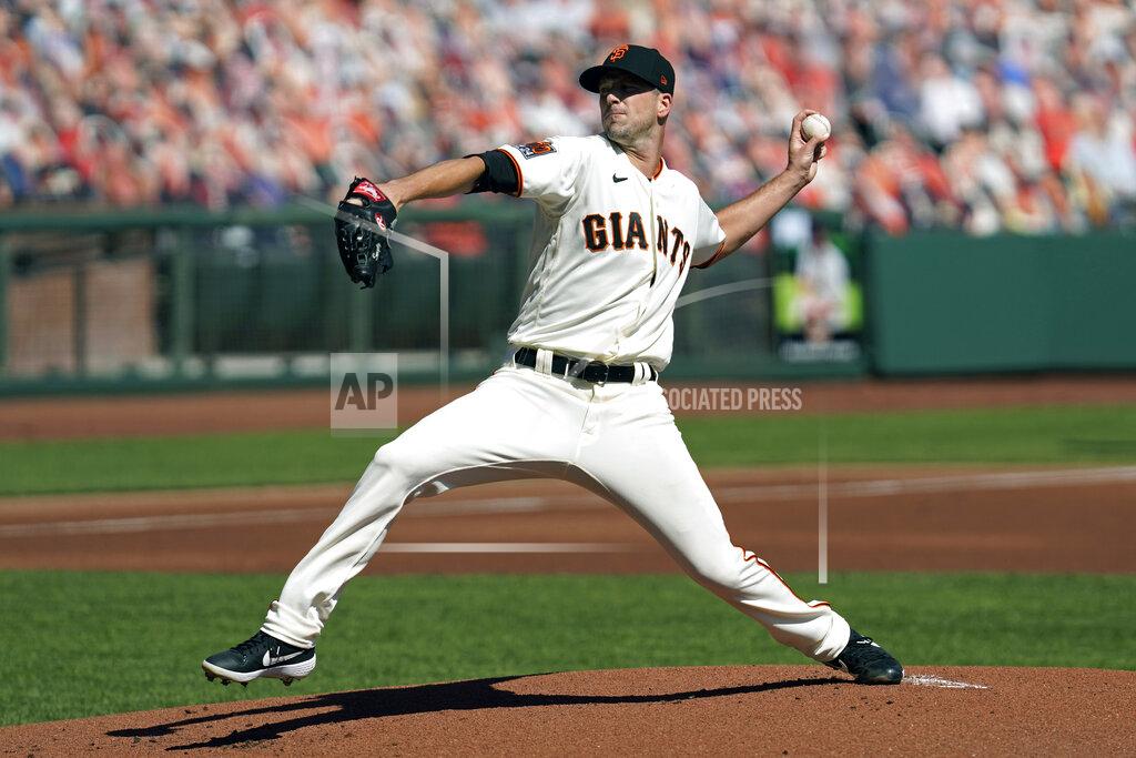 Eric Risberg San Francisco Giants starting pitcher Drew Smyly works in the first inning of a baseball game against the San Diego Padres Sunday, Sept. 27, 2020, in San Francisco. (AP Photo/Eric Risberg)