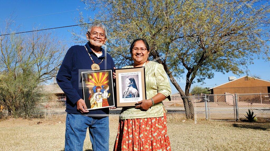 Debbie Nez-Manuel This photo provided by Debbie Nez-Manuel shows her husband, Royce Manuel, left and Nez-Manuel at their home at the Salt River-Pima Maricopa Community northeast of Phoenix on Saturday, Feb. 20, 2021. The couple will be among Native Americans who will be closely watching the confirmation hearing for Deb Haaland, a New Mexico congresswoman who has been nominated to lead the U.S. Department of the Interior, on Tuesday, Feb. 23, 2021. (Debbie Nez-Manuel via AP)