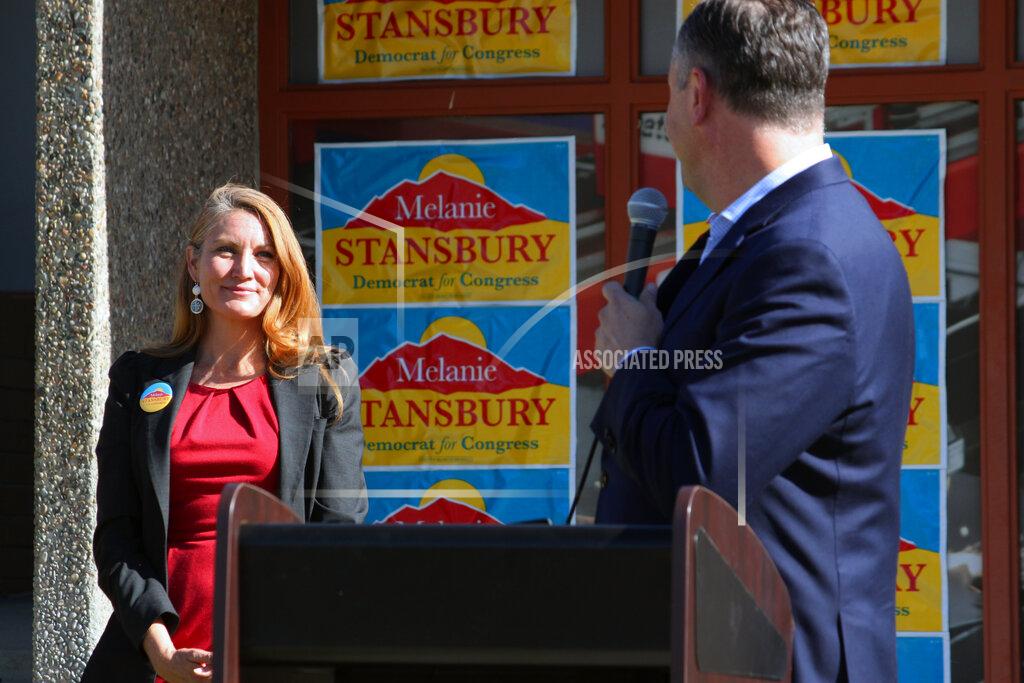 Susan Montoya Bryan Doug Emhoff, the husband of Vice President Kamala Harris, turns to look at Democratic congressional candidate Melanie Stansbury during a campaign rally in Albuquerque, New Mexico, on Thursday, May 27, 2021. The visit marked Emhoff's first such trip on behalf of a candidate. (AP Photo/Susan Montoya Bryan)