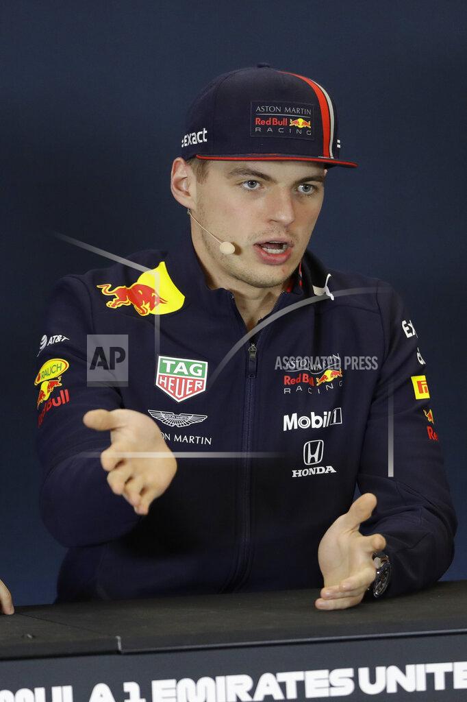 Darron Cummings Red Bull driver Max Verstappen, of the Netherlands, speaks during a news conference at the Formula One U.S. Grand Prix auto race at the Circuit of the Americas, Thursday, Oct. 31, 2019, in Austin, Texas. (AP Photo/Darron Cummings)