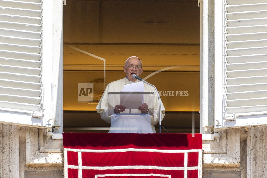 Andrew Medichini Pope Francis delivers his blessing as he recites the Regina Coeli noon prayer from the window of his studio overlooking St.Peter's Square, at the Vatican, Sunday, May 22, 2022. (AP Photo/Andrew Medichini)