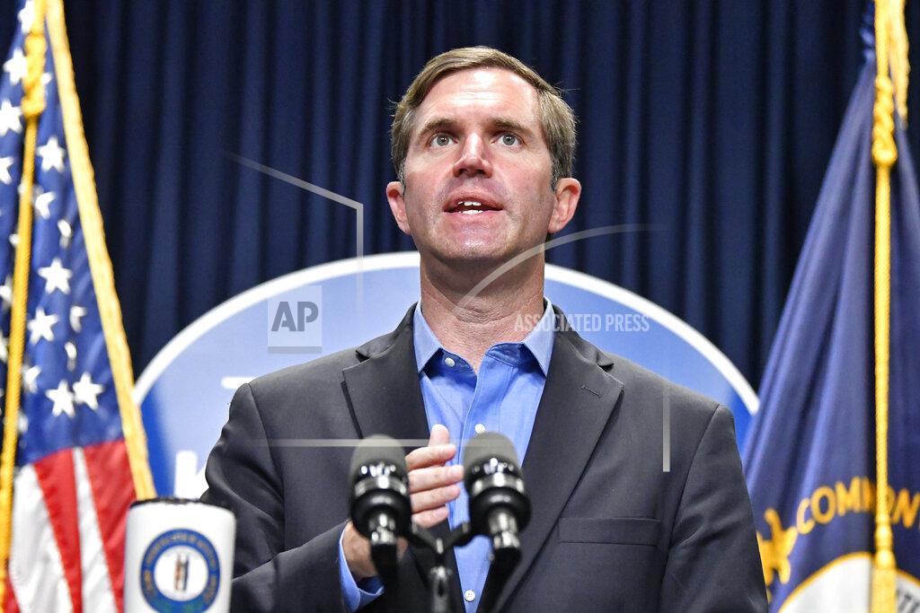 Timothy D. Easley Kentucky Gov. Andy Beshear speaks about the increases in COVID-19 cases in the state and the opening day of the Kentucky State Legislature special session in Frankfort, Ky., Tuesday, Sept. 7, 2021. (AP Photo/Timothy D. Easley)