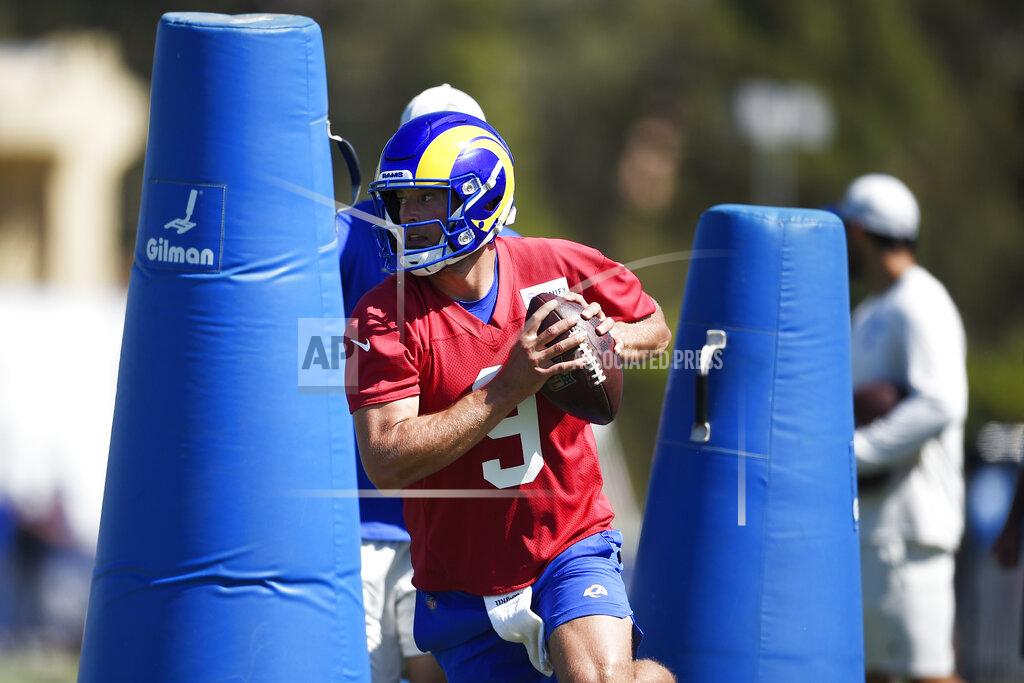 Kelvin Kuo Los Angeles Rams quarterback Matthew Stafford takes part in the NFL football team's training camp in Irvine, Calif., Saturday, July 31, 2021. (AP Photo/Kelvin Kuo)