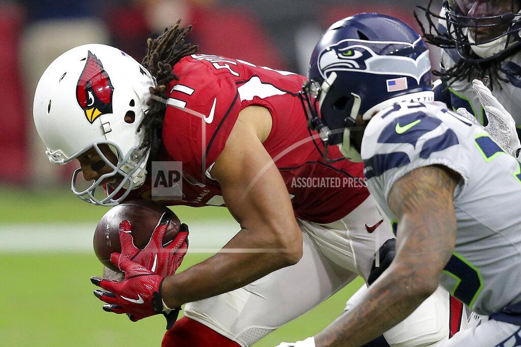 Ross D. Franklin Arizona Cardinals wide receiver Larry Fitzgerald (11) catches his career 1,325 catch to tie Tony Gonzalez for second place on the all-time receptions list during the second half of an NFL football game against the Seattle Seahawks, Sunday, Sept. 29, 2019, in Glendale, Ariz. (AP Photo/Ross D. Franklin)