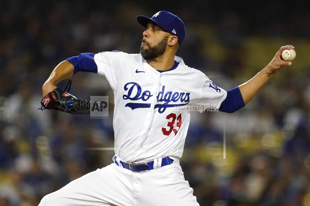 Marcio Jose Sanchez Los Angeles Dodgers relief pitcher David Price throws to an Arizona Diamondbacks batter during the sixth inning of a baseball game Tuesday, Sept. 14, 2021, in Los Angeles. (AP Photo/Marcio Jose Sanchez)