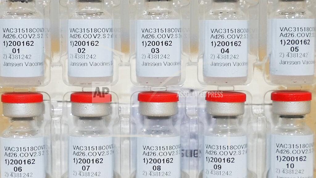 Uncredited FILE - This Dec. 2, 2020, file photo provided by Johnson & Johnson shows vials of the COVID-19 vaccine in the United States. The U.S. is getting a third vaccine to prevent COVID-19, as the Food and Drug Administration on Saturday, Feb. 27, 2021 cleared a Johnson & Johnson shot that works with just one dose instead of two (Johnson & Johnson via AP)