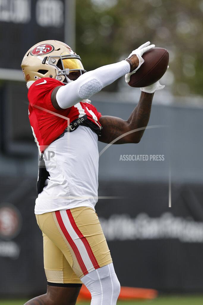 Josie Lepe San Francisco 49ers wide receiver Deebo Samuel takes part in drills at the NFL football team's practice facility in Santa Clara, Calif., Monday, Aug. 1, 2022. (AP Photo/Josie Lepe)