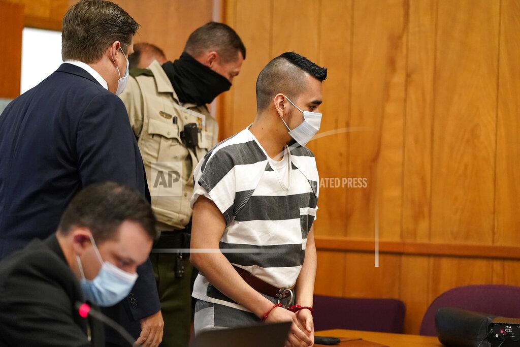 Charlie Neibergall Cristhian Bahena Rivera arrives for his sentencing, Monday, Aug. 30, 2021, at the Poweshiek County Courthouse in Montezuma, Iowa. Rivera was sentenced to life in prison for the stabbing death of college student Mollie Tibbetts, who was abducted as she was out for a run near her small eastern Iowa hometown in July of 2018. (AP Photo/Charlie Neibergall, pool)