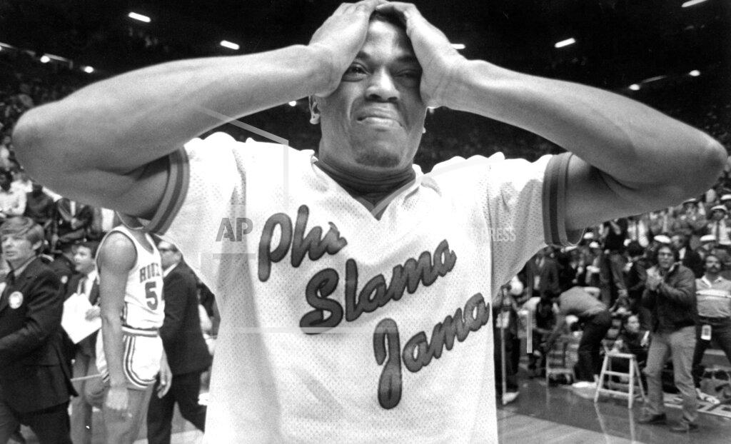Larry Reese FILE - In this April 4, 1983, file photo, Houston's Renaldo Thomas holds his head after losing 54-52 to North Carolina State in the championship game of the NCAA colle basketball championship game in Albuquerque, N.M. (Larry Reese/Houston Chronicle via AP, File)