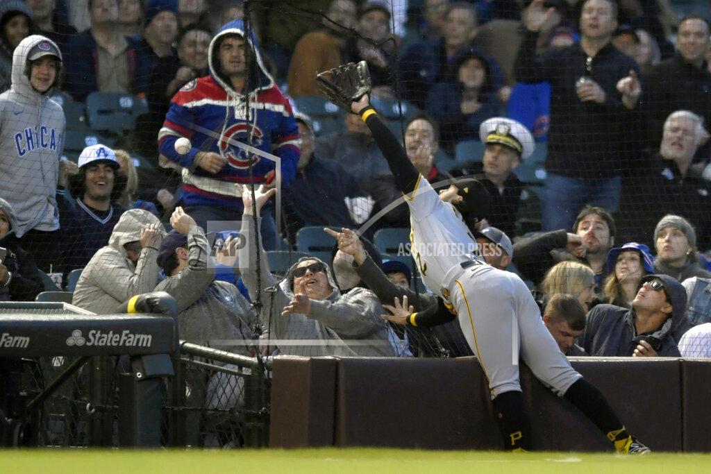 Paul Beaty Pittsburgh Pirates third baseman Michael Chavis misses a foul ball hit by Chicago Cubs' Rafael Ortega during the fourth inning of a baseball game Tuesday, May 17, 2022, in Chicago. (AP Photo/Paul Beaty)