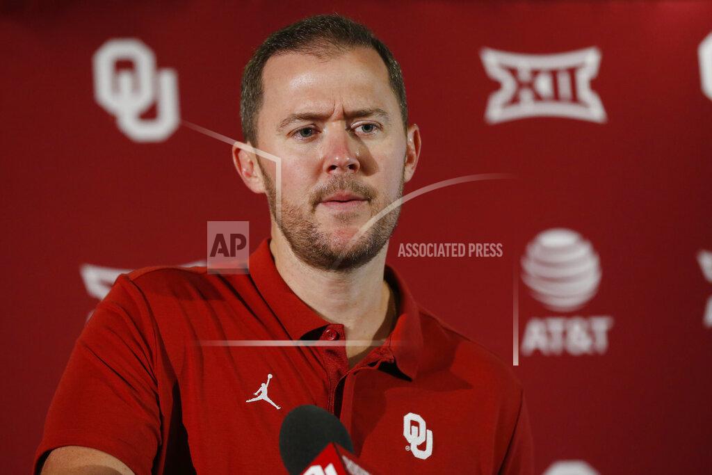 Sue Ogrocki Oklahoma head coach Lincoln Riley answers a question during an NCAA college football media day news conference in Norman, Okla., Friday, Aug. 2, 2019. Riley has done everything his first two years as Oklahoma's coach, including coaching two Heisman winners, but he has not won a national title. (AP Photo/Sue Ogrocki)