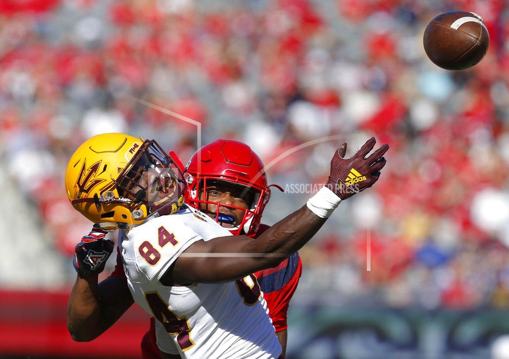 Rick Scuteri Arizona safety Troy Young (11) breaks up the pass intended for Arizona State wide receiver Frank Darby (84) in the first half during an NCAA college football game, Saturday, Nov. 24, 2018, in Tucson, Ariz. (AP Photo/Rick Scuteri)