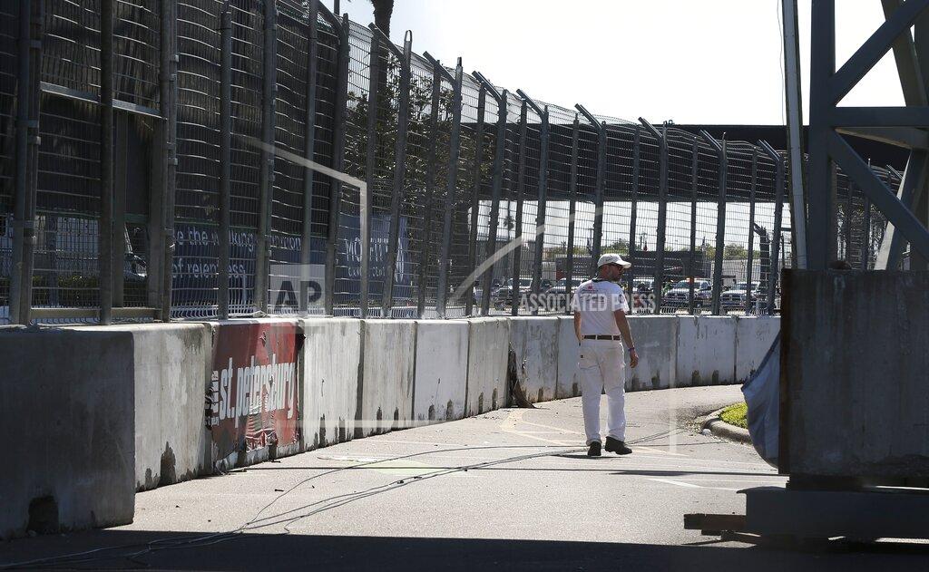 Dirk Shadd The track is void of cars after at the IndyCar Grand Prix of St. Petersburg, Friday, March 13, 2020 in St. Petersburg. NASCAR and IndyCar have postponed their weekend schedules at Atlanta Motor Speedway and St. Petersburg, due to concerns over the COVID-19 pandemic. (Dirk Shadd/Tampa Bay Times via AP)