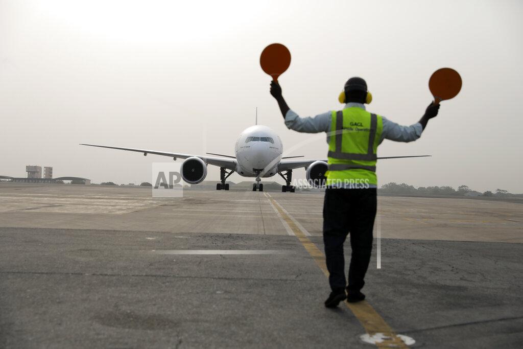 Francis Kokoroko This photograph released by UNICEF Wednesday Feb. 24, 2021 shows the first shipment of COVID-19 vaccines distributed by the COVAX Facility arriving at the Kotoka International Airport in Accra, Ghana. Ghana has become the first country in the world to receive vaccines acquired through the United Nations-backed COVAX initiative with a delivery of 600,000 doses of the AstraZeneca vaccine made by the Serum Institute of India. (Francis Kokoroko/UNICEF via AP)