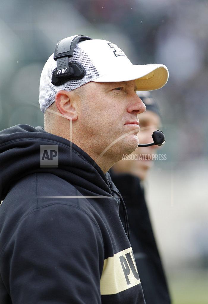 Al Goldis Purdue coach Jeff Brohm watches from the sideline during the third quarter of an NCAA college football game against Michigan State, Saturday, Oct. 27, 2018, in East Lansing, Mich. (AP Photo/Al Goldis)