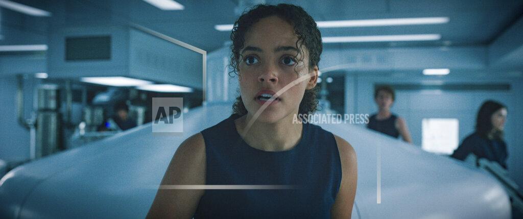 Courtesy Of Lionsgate This image released by Lionsgate shows Quintessa Swindell in a scene from "Voyagers." (Lionsgate via AP)