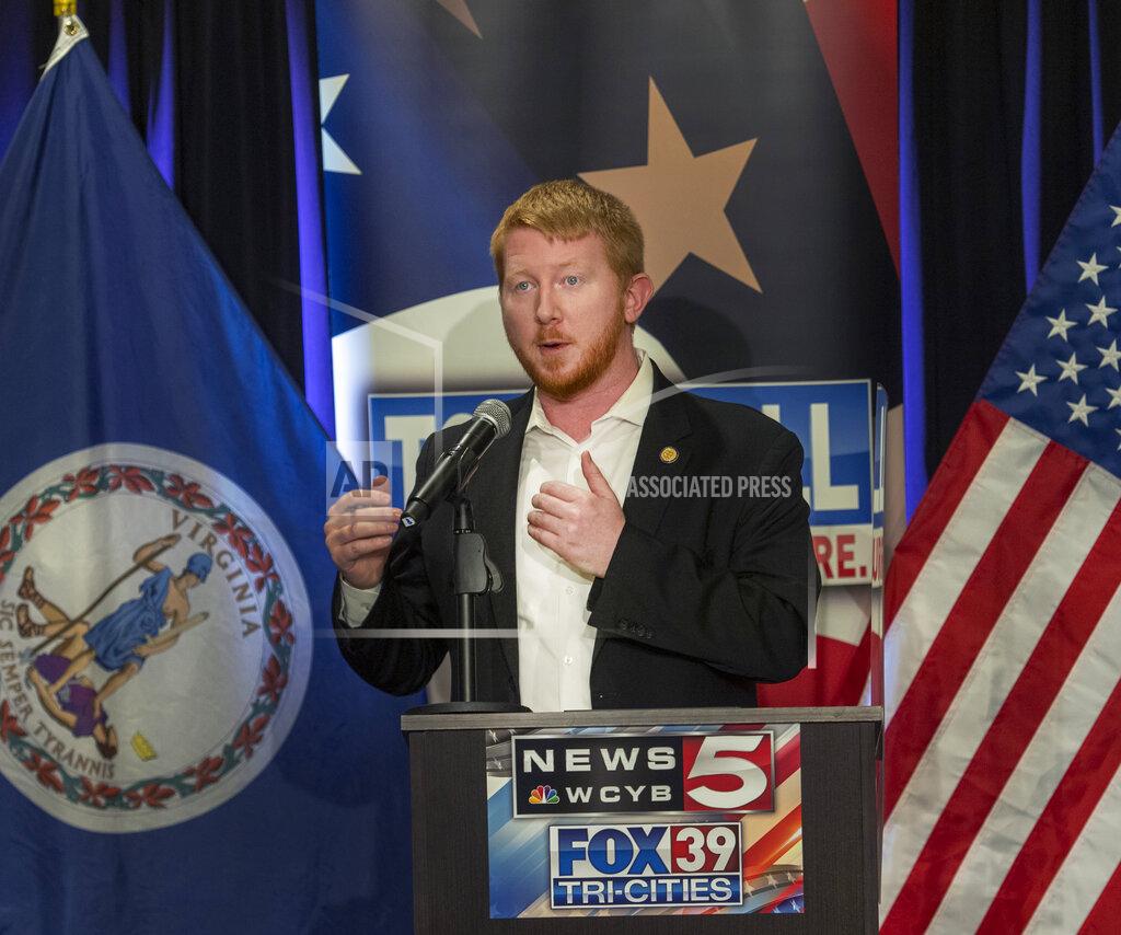 David Crigger Democratic candidate for Governor of Virginia Del. Lee Carter answers a question during a debate held in Bristol, Va., on Thursday, May 6, 2021. (David Crigger/Bristol Herald Courier via AP)