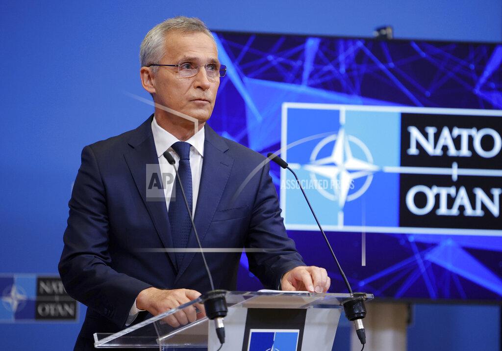 Olivier Matthys FILE - NATO Secretary General Jens Stoltenberg speaks during a media conference after a meeting of NATO defense ministers at NATO headquarters in Brussels, Thursday, June 16, 2022. Three back-to-back summits over the next week will test Western resolve to support Ukraine and the extent of international unity as rising geopolitical tensions and economic pain cast an increasingly long shadow. (AP Photo/Olivier Matthys, File)