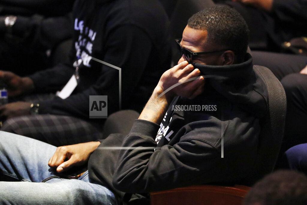 Julio Cortez Former NBA player Stephen Jackson attends a memorial service for George Floyd at North Central University Thursday, June 4, 2020, in Minneapolis. (AP Photo/Julio Cortez)