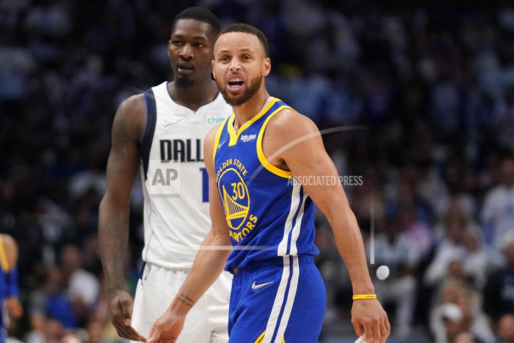 Tony Gutierrez Golden State Warriors guard Stephen Curry yells at an official downcourt during the first half of Game 4 of the NBA basketball playoffs Western Conference finals against the Dallas Mavericks, Tuesday, May 24, 2022, in Dallas. (AP Photo/Tony Gutierrez)