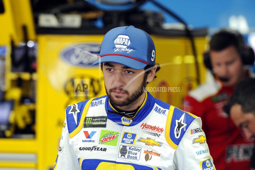 Mike Mccarn Chase Elliott is seen during practice for Sunday's NASCAR Cup Series auto race at Charlotte Motor Speedway in Concord, N.C., Saturday, Sept. 28, 2019. (AP Photo/Mike McCarn)