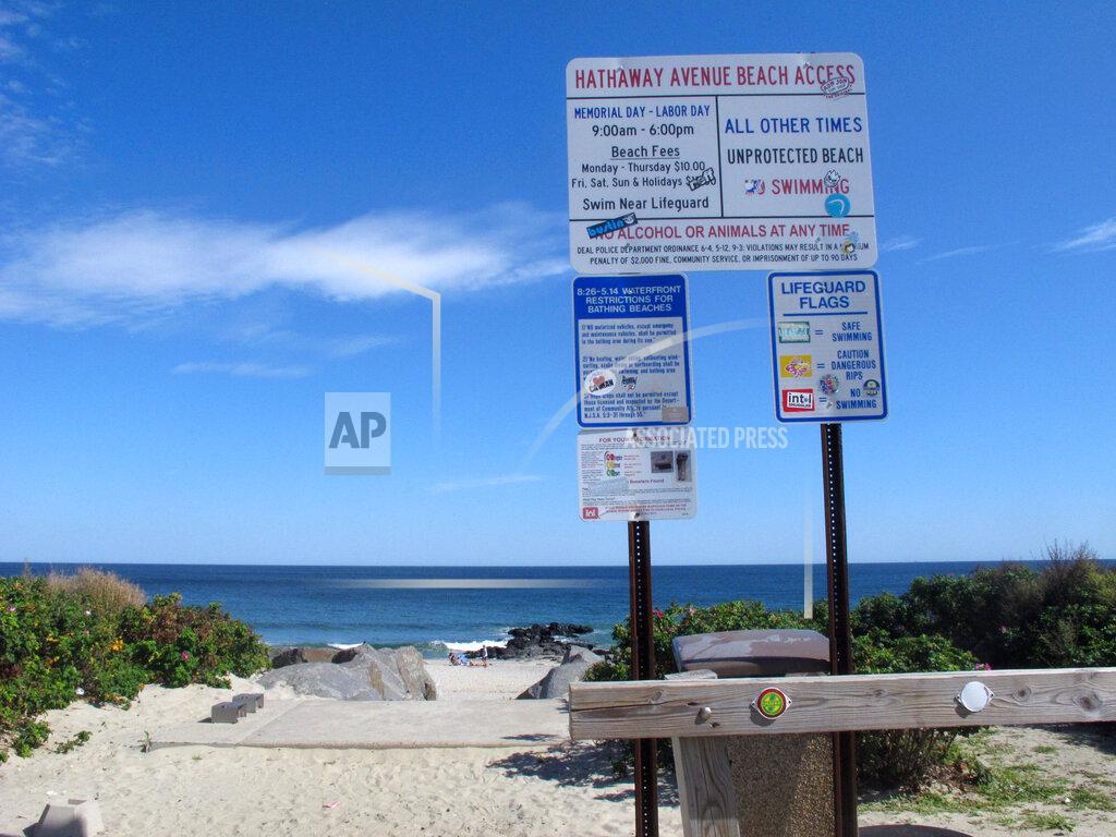Wayne Parry This Sept. 27, 2021, photo shows a public entrance to the beach in Deal, N.J. Deal is one of three Jersey Shore towns that will share a $26 million beach replenishment project starting in November. (AP Photo/Wayne Parry)