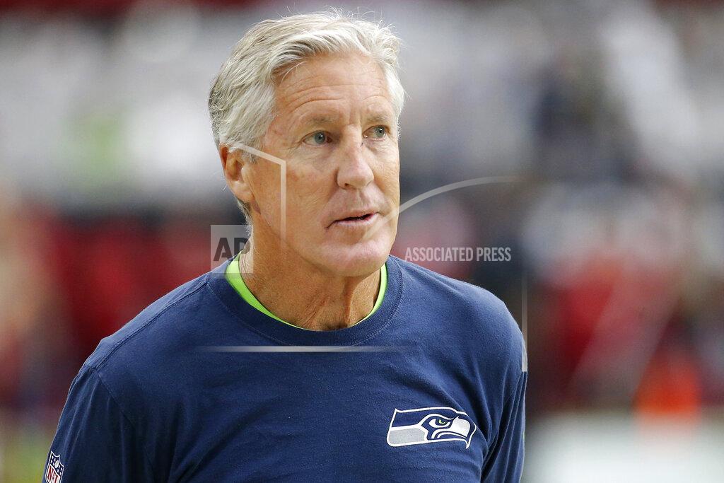 Rick Scuteri Seattle Seahawks head coach Pete Carroll takes the field prior an NFL football game against the Arizona Cardinals, Sunday, Sept. 29, 2019, in Glendale, Ariz. (AP Photo/Rick Scuteri)