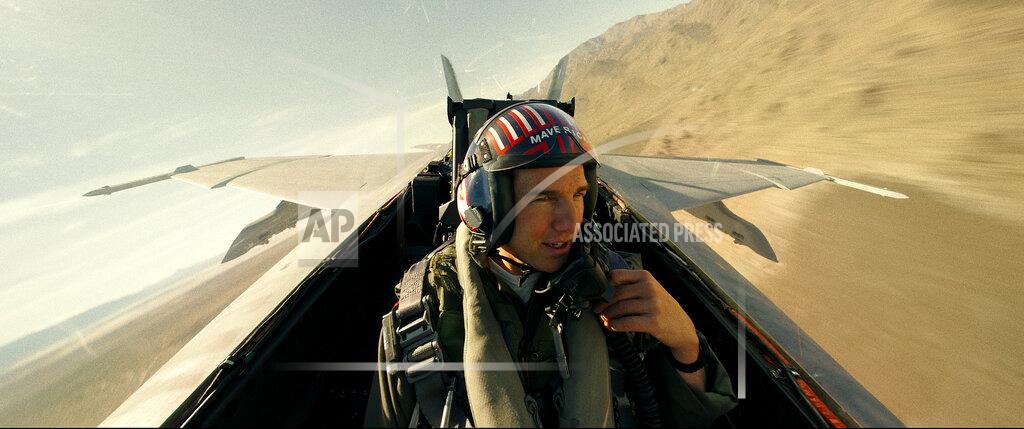 Uncredited This image released by Paramount Pictures shows Tom Cruise as Capt. Pete "Maverick" Mitchell in "Top Gun: Maverick." (Paramount Pictures via AP)