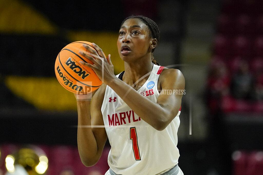Julio Cortez Maryland guard Diamond Miller looks to shoot against Florida Gulf Coast during the second half of a college basketball game in the second round of the NCAA tournament, Sunday, March 20, 2022, in College Park, Md. Maryland won 89-65. (AP Photo/Julio Cortez)