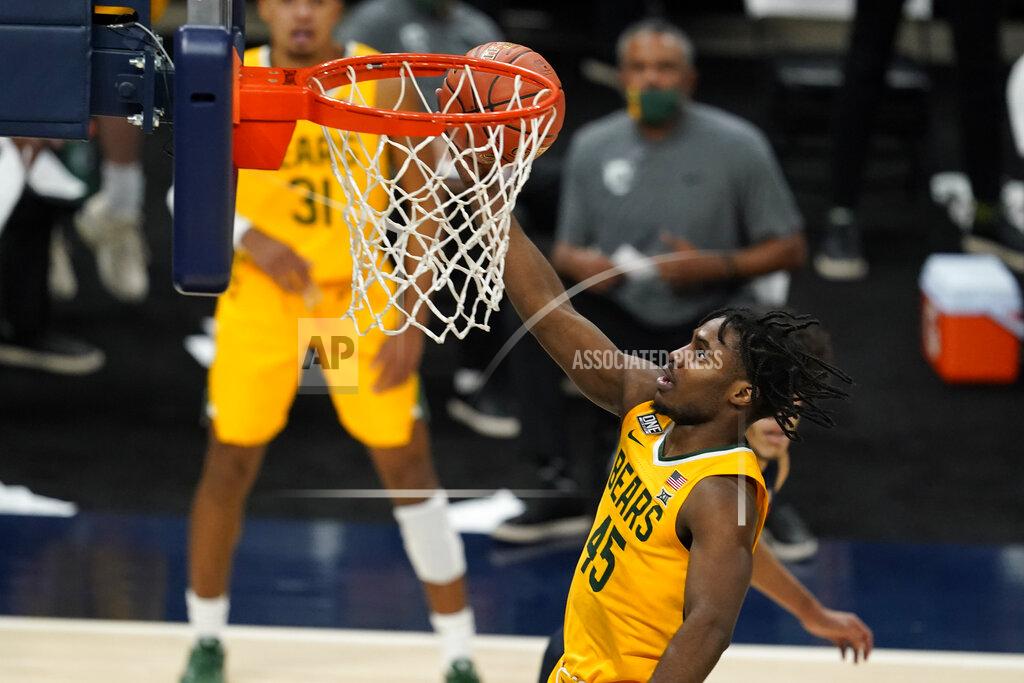 Darron Cummings Baylor's Davion Mitchell (45) shoots during the second half of the team's NCAA college basketball game against Illinois, Wednesday, Dec. 2, 2020, in Indianapolis. Baylor won 82-69. (AP Photo/Darron Cummings)