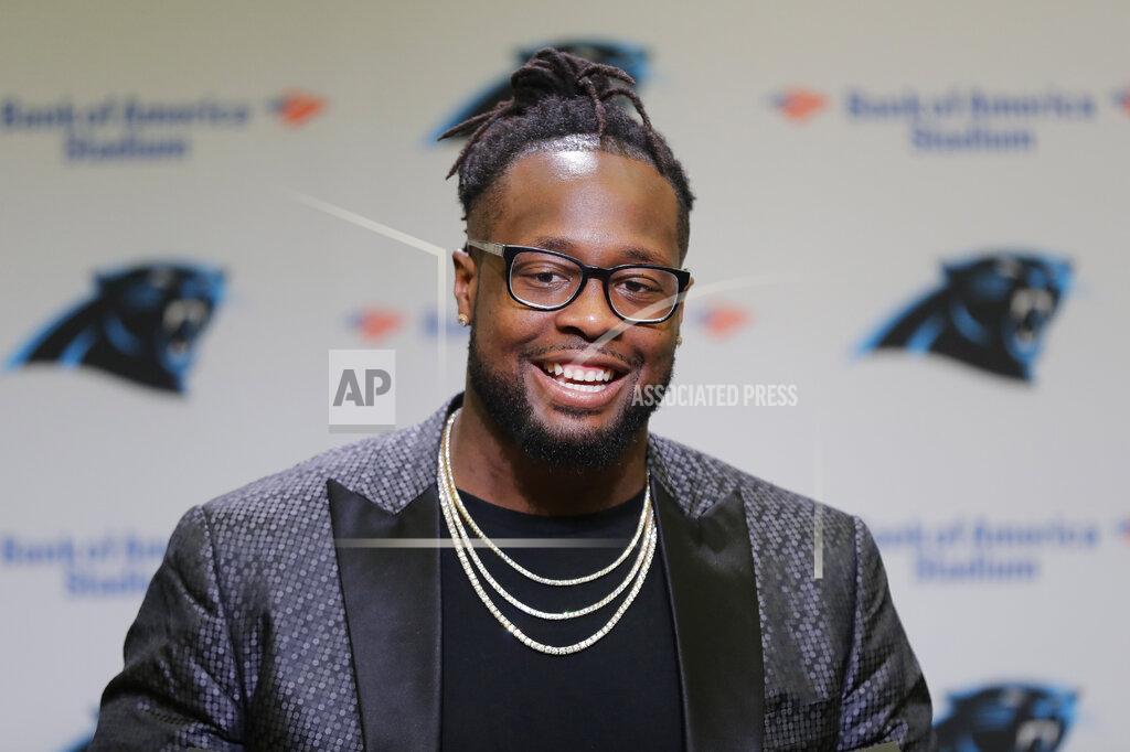 Chuck Burton Carolina Panthers' Gerald McCoy answers a question during a news conference in Charlotte, N.C., Tuesday, June 4, 2019. After nine productive seasons with the Tampa Bay Buccaneers, the six-time Pro Bowl and three-time All-Pro defensive tackle McCoy signed with the Panthers. (AP Photo/Chuck Burton)