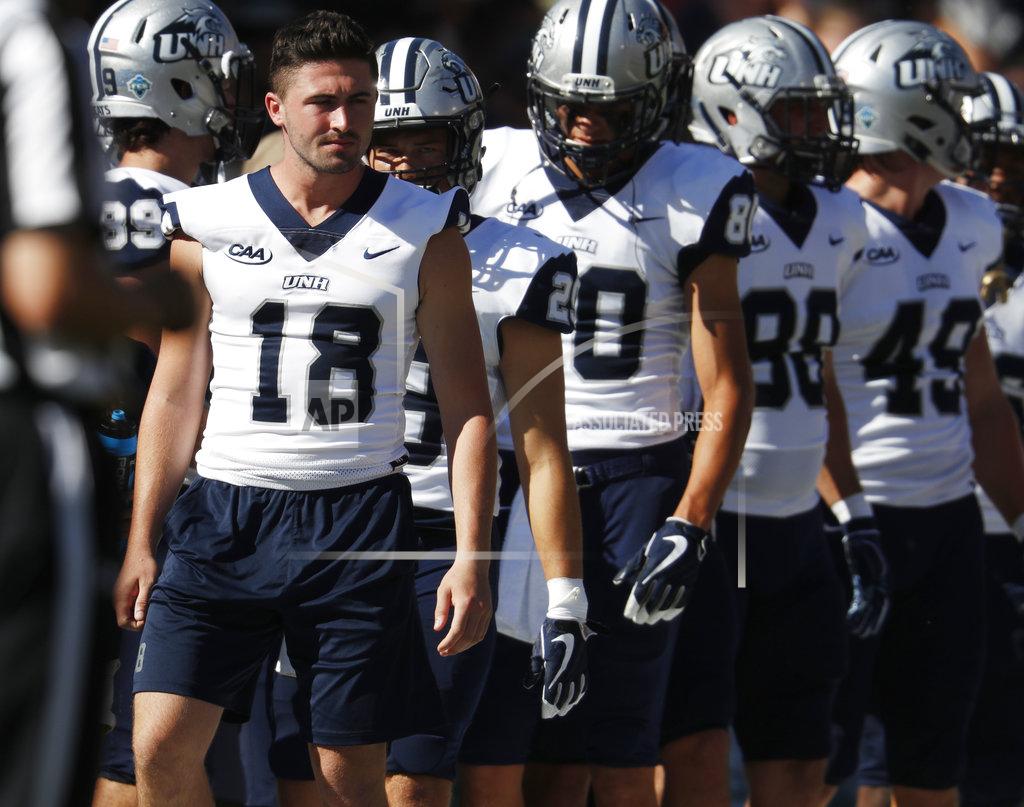 David Zalubowski New Hampshire quarterback Trevor Knight joins teammates to watch the first half of an NCAA college football game against Colorado Saturday, Sept. 15, 2018, in Boulder, Colo. (AP Photo/David Zalubowski)
