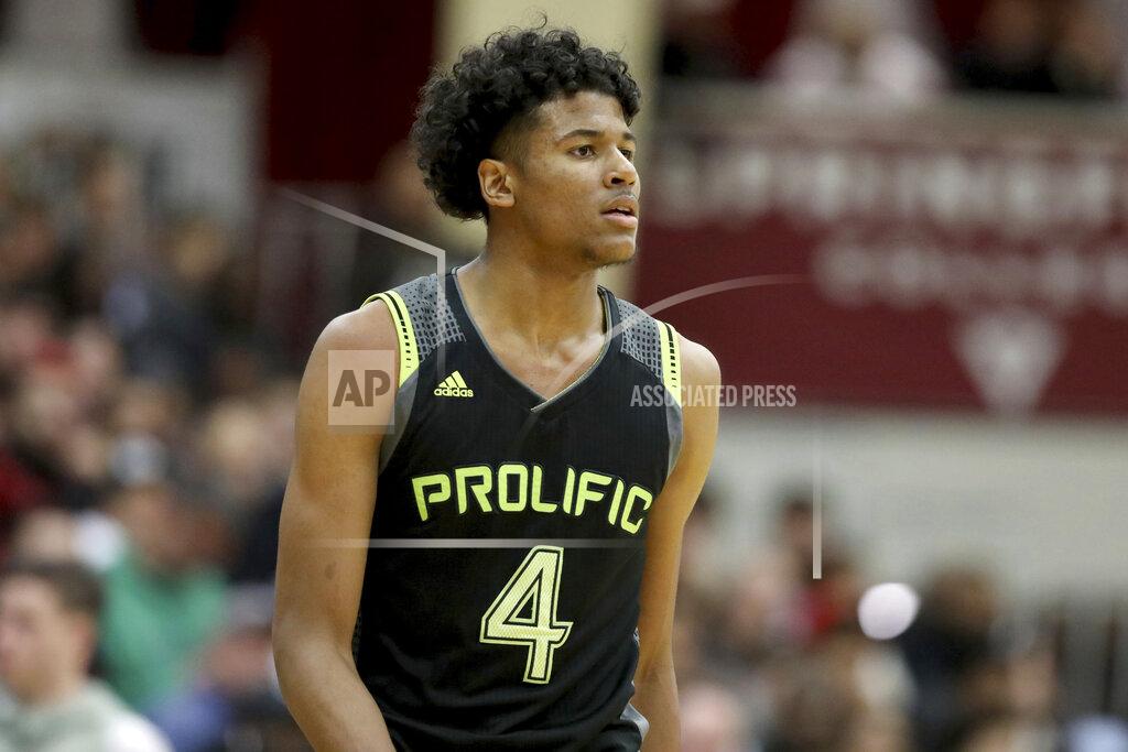 Gregory Payan FILE - In this Jan. 19, 2020, file photo, Prolific Prep's Jalen Green pauses during the team's high school basketball game against La Lumiere at the Hoophall Classic in Springfield, Mass. Green and other elite players have shifted gears and are taking a new route to reach the ranks of the NBA by playing in the developmental G League. (AP Photo/Gregory Payan, File)