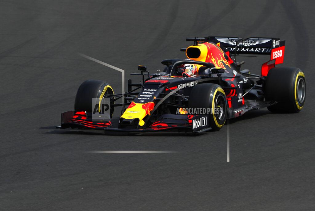 Laszlo Balogh Red Bull driver Max Verstappen of the Netherland's steers his car during qualification before the Hungarian Formula One Grand Prix at the Hungaroring racetrack in Mogyorod, northeast of Budapest, Hungary, Saturday, Aug. 3, 2019. The Hungarian Formula One Grand Prix takes place on Sunday. (AP Photo/Laszlo Balogh)