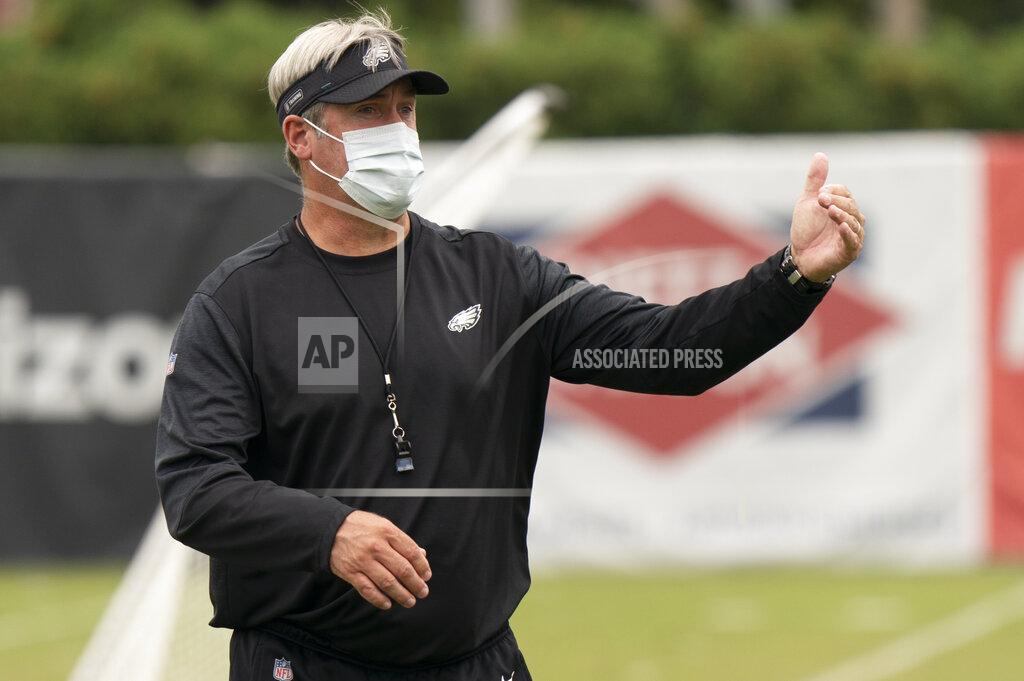 Chris Szagola Philadelphia Eagles head coach Doug Pederson directs the practice during an NFL football practice, Thursday, Sept. 24, 2020, in Philadelphia. (AP Photo/Chris Szagola, Pool)