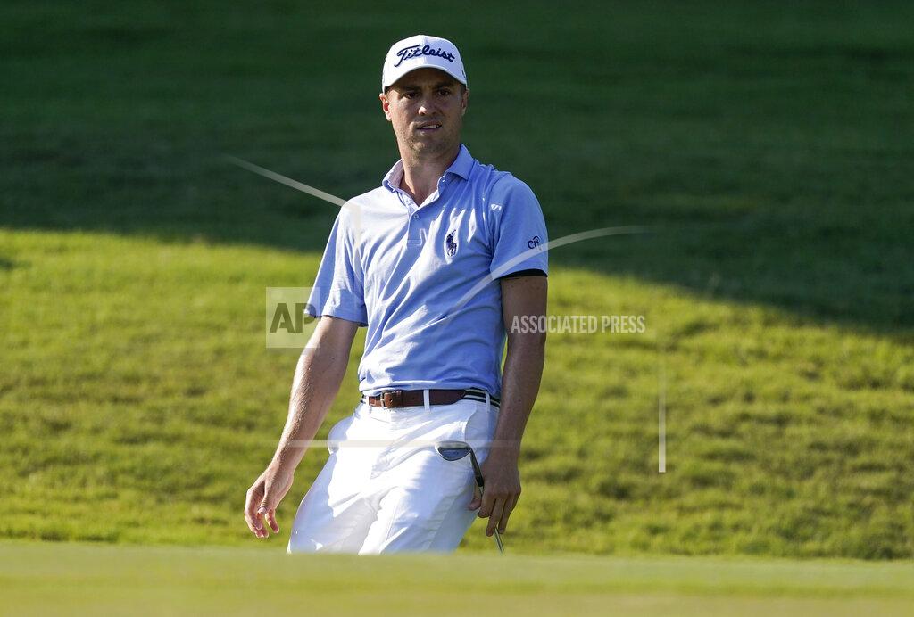 John Bazemore Justin Thomas reacts after he misses a putt for eagle on the 18th hole during the final round of the Tour Championship golf tournament at East Lake Golf Club in Atlanta, Monday, Sept. 7, 2020. (AP Photo/John Bazemore)