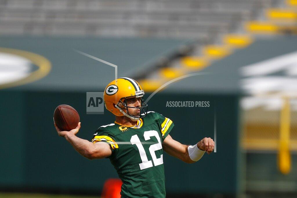 Matt Ludtke Green Bay Packers' Aaron Rodgers throws during the first half of an NFL football game against the Detroit Lions Sunday, Sept. 20, 2020, in Green Bay, Wis. (AP Photo/Matt Ludtke)