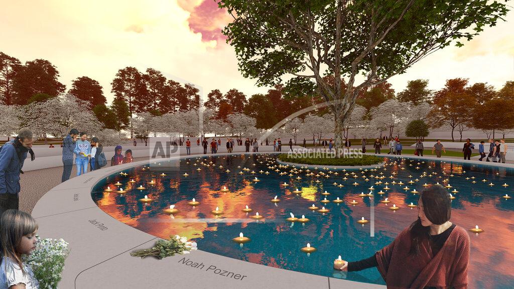 Daniel Affleck This illustration provided by Daniel Affleck, depicts his design for the proposed Sandy Hook victims memorial in Newton, Conn. The state is expected to give final approval to $2.5 million for the project Friday, July 23, 2021. (SWA Group/Daniel Affleck via AP)