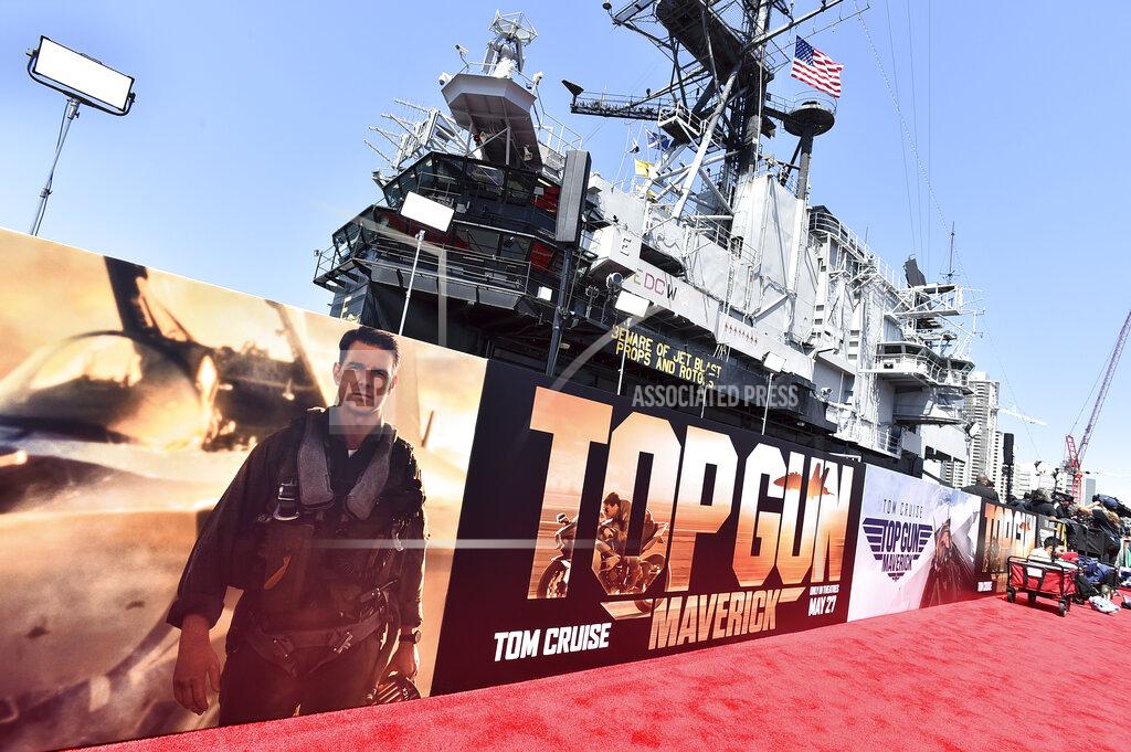 Jordan Strauss A view of the red carpet appears at the world premiere of "Top Gun: Maverick" on Wednesday, May 4, 2022, at the USS Midway in San Diego. (Photo by Jordan Strauss/Invision/AP)