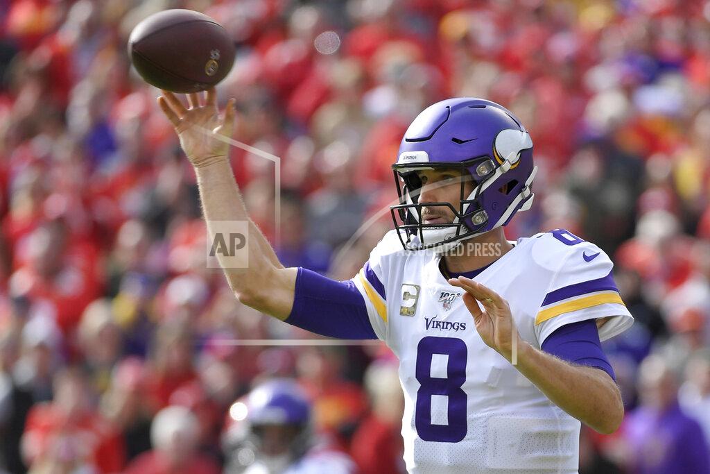 Reed Hoffmann Minnesota Vikings quarterback Kirk Cousins (8) throws during the first half of an NFL football game against the Kansas City Chiefs in Kansas City, Mo., Sunday, Nov. 3, 2019. (AP Photo/Reed Hoffmann)