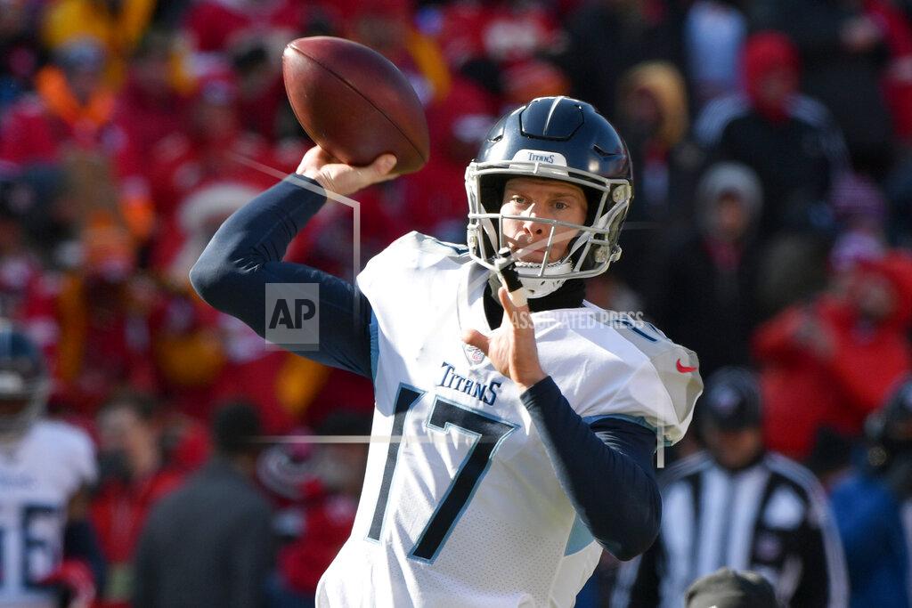 Ed Zurga Tennessee Titans' Ryan Tannehill warms up before the NFL AFC Championship football game against the Kansas City Chiefs Sunday, Jan. 19, 2020, in Kansas City, MO. (AP Photo/Ed Zurga)