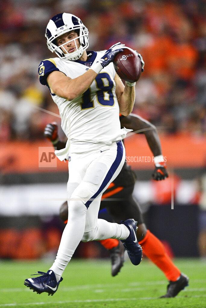 David Dermer Los Angeles Rams wide receiver Cooper Kupp catches a pass for a first down during the first half of an NFL football game against the Cleveland Browns, Sunday, Sept. 22, 2019, in Cleveland. (AP Photo/David Dermer)