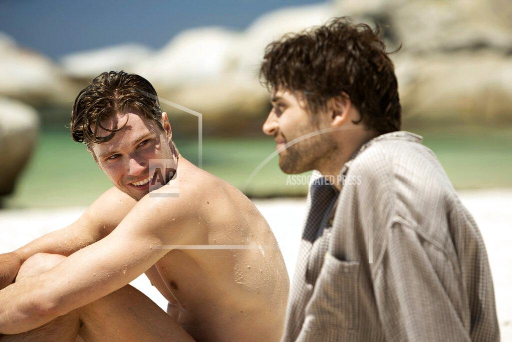 Daniel Rutland Manners This image released by IFC Films shows Kai Luke Brummer, left, and Ryan de Villiers in a scene from "Moffie." (IFC Films via AP)