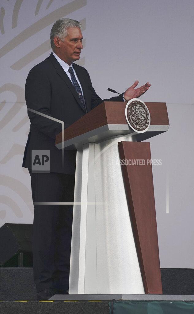 Marco Ugarte Cuba's Miguel Diaz-Canel speaks during Mexico's Independence Day celebrations in the Zocalo in Mexico City, Thursday, Sept. 16, 2021. (AP Photo/Marco Ugarte)