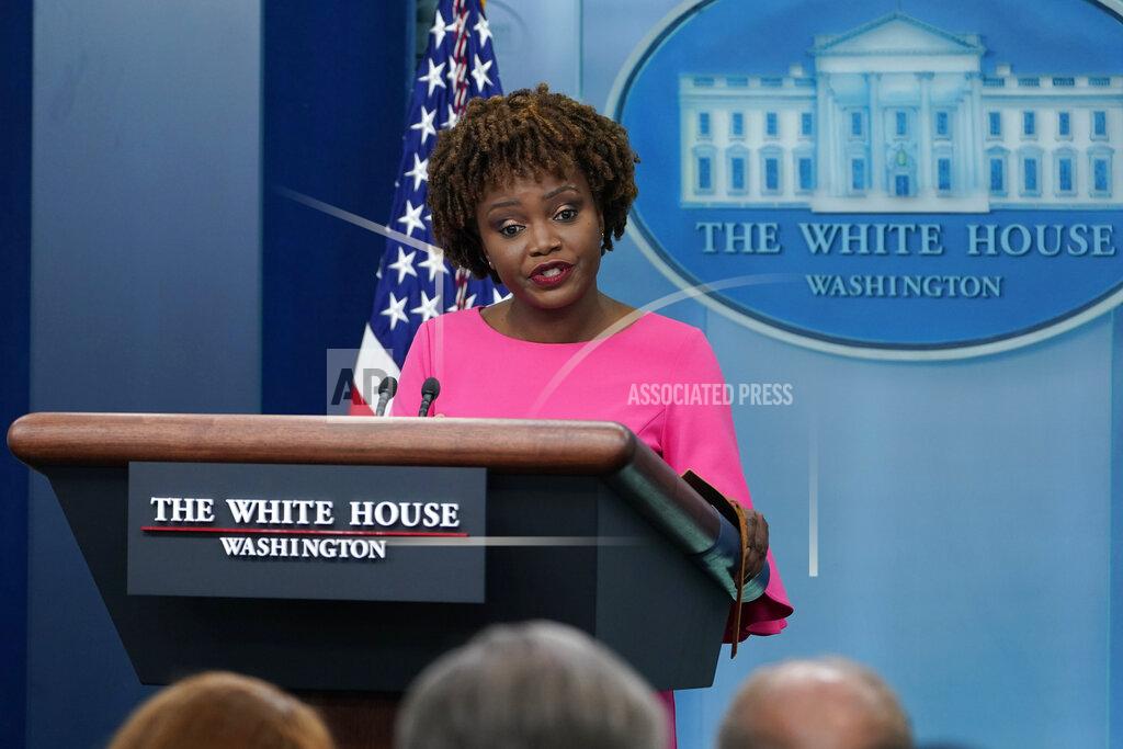 Susan Walsh White House press secretary Karine Jean-Pierre speaks during the daily briefing at the White House in Washington, Thursday, May 26, 2022. (AP Photo/Susan Walsh)
