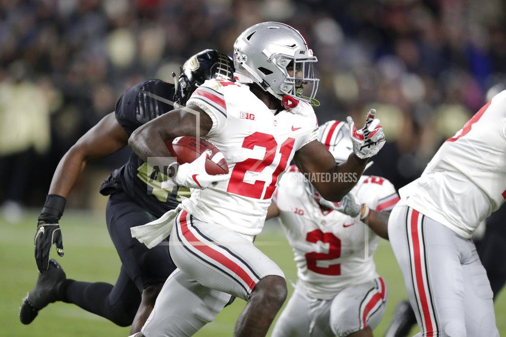Michael Conroy Ohio State wide receiver Parris Campbell (21) runs against Purdue during the first half of an NCAA college football game in West Lafayette, Ind., Saturday, Oct. 20, 2018. (AP Photo/Michael Conroy)