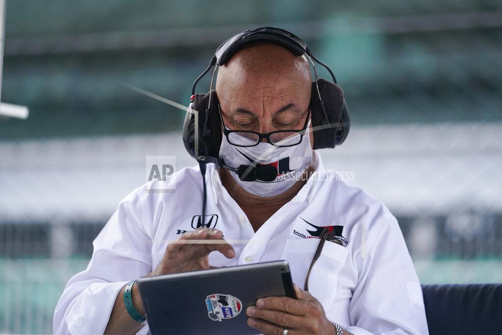 Darron Cummings In this photo taken on Sunday, Aug. 16, 2020, Bobby Rahal looks at data during qualifications for the Indianapolis 500 auto race at Indianapolis Motor Speedway, in Indianapolis. (AP Photo/Darron Cummings)