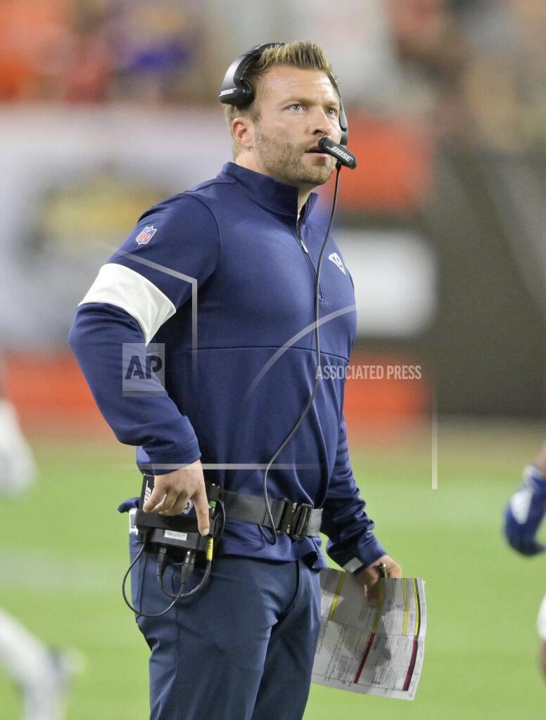 David Richard Los Angeles Rams head coach Sean McVay watches during the first half of an NFL football game against the Cleveland Browns, Sunday, Sept. 22, 2019, in Cleveland. (AP Photo/David Richard)