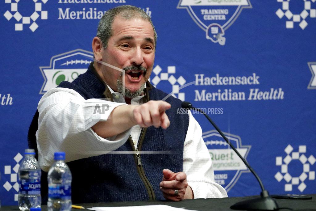 Julio Cortez New York Giants general manager Dave Gettleman speaks during an end-of-season press conference at the NFL football team's training facility, Wednesday, Jan. 2, 2019, in East Rutherford, N.J. The Giants finished with a record of 5-11, last in the NFC East division. (AP Photo/Julio Cortez)