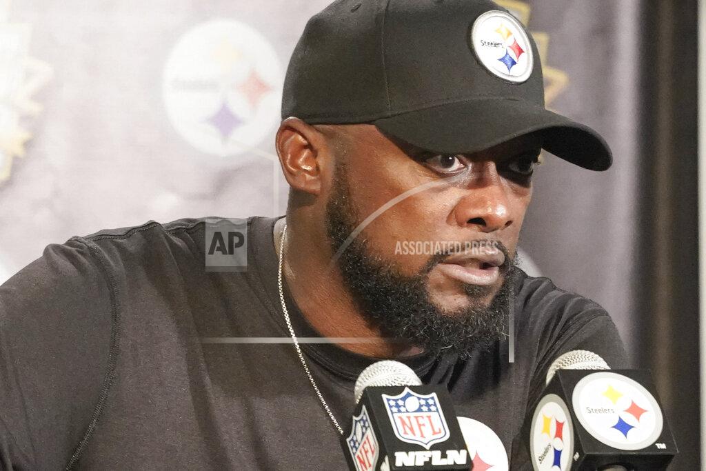Pittsburgh Steelers head coach Mike Tomlin answers questions during a news conference after an NFL football game against the Las Vegas Raiders, Sunday, Sept. 19, 2021, in Pittsburgh. The Raiders won 26-17.(AP Photo/Keith Srakocic)